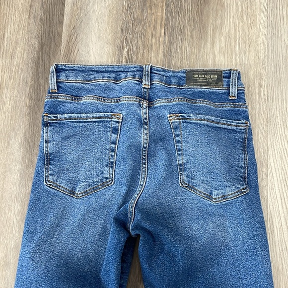 Zara Denim ankle jeans size 4 raw hem medium wash blue - Picture 7 of 15